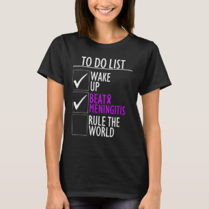 T-shirt Burgundy Ruban To Do Liste Beat Meningitis