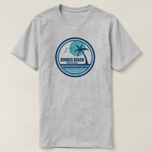 T-shirt Burkes Beach Caroline du Sud Palm Tree Birds (Design devant)