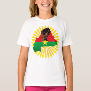 T-shirt Burkina Faso Carte, drapeau et première révolution