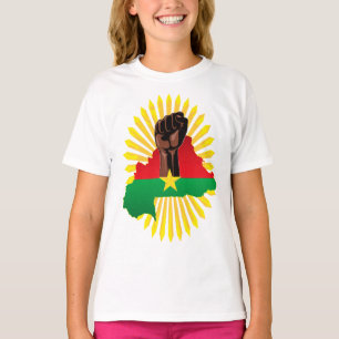 T-shirt Burkina Faso Carte, drapeau et première révolution
