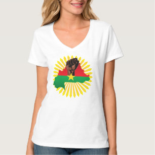 T-shirt Burkina Faso Carte, drapeau et première révolution