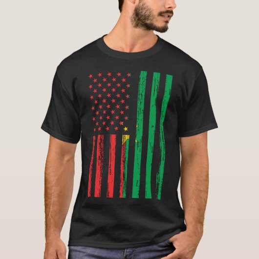 T-shirt Burkina Faso Drapeau Amérique US C'est dans mon AD (Devant)