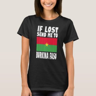 T-shirt Burkina Faso Drapeau design Si perdu envoyez-moi à