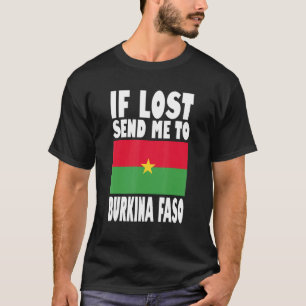 T-shirt Burkina Faso Drapeau design Si perdu envoyez-moi à
