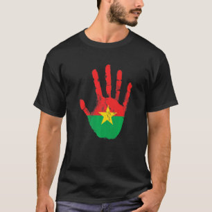 T-shirt Burkina Faso Drapeau main fièrement burkiné