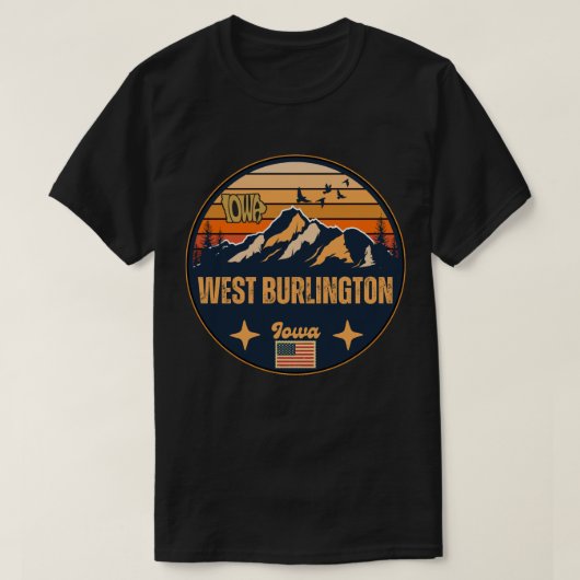 T-shirt Burlington Ouest, Iowa (Design devant)