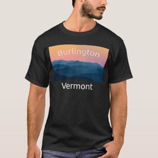 T-shirt Burlington Vermont Mountain coucher de soleil