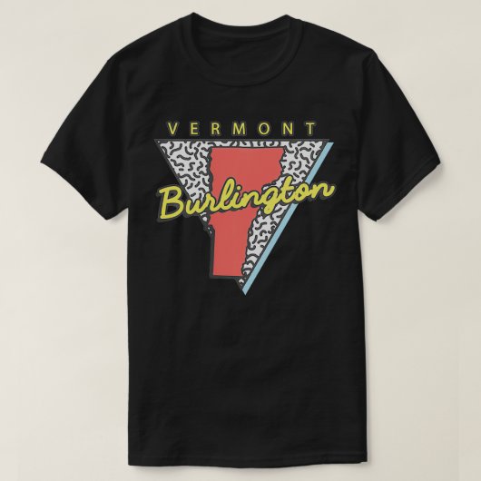 T-shirt Burlington Vermont Retro Triangle VT City  (Design devant)