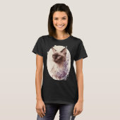 T-shirt Burmese Cat Japanese Cherry Blossom Sakura (Devant entier)