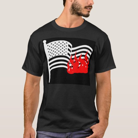 T-shirt Burning de drapeau (Devant)