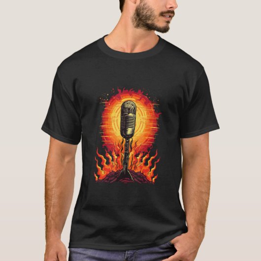 T-shirt Burning Microphone for Computer Podcast and Sound (Devant)