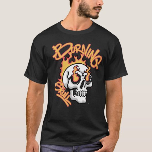 T-shirt Burning Skull Streetwear (Devant)