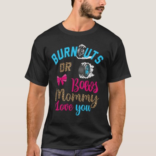 T-shirt Burnouts or Bows Baby Gender Reveal Mommy Loves Yo (Devant)