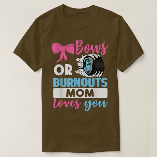T-shirt Burnouts ou Bows Maman vous aime Genre Reveal part (Design devant)
