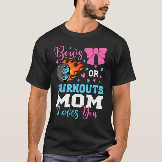 T-shirt Burnouts ou Bows Maman vous aime Genre Reveal Part (Devant)