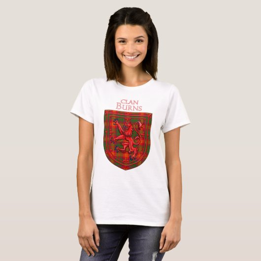 T-shirt Burns Tartan Scottish Plaid Lion Rampant (Devant entier)