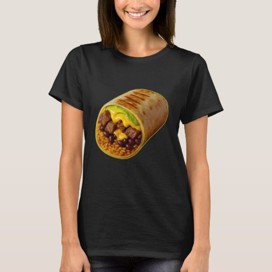 T-shirt burrito drôle pour les gourmands (Devant)