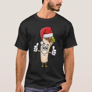 T-shirt Burrito Santa Hat Christmas Pajama Mexican Food X