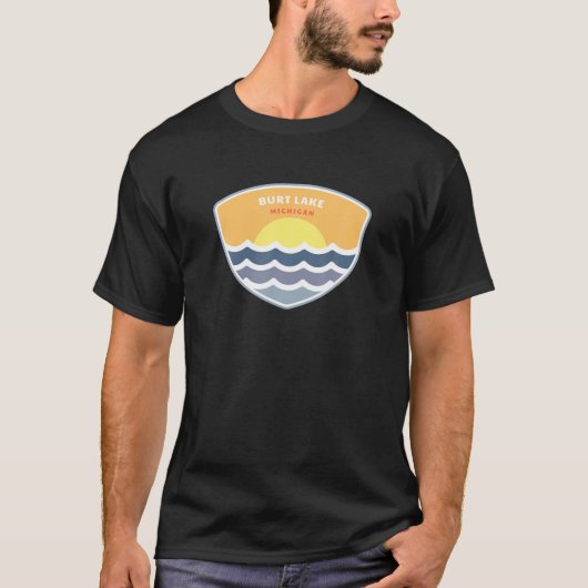 T-shirt Burt Lake Michigan MI Sunset Vacances Souvenir (Devant)