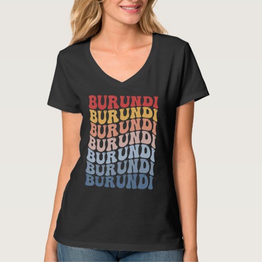 T-shirt Burundi Groovy Retro Burundian (Devant)