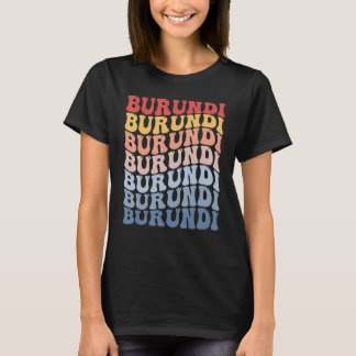 T-shirt Burundi Groovy Retro Burundian
