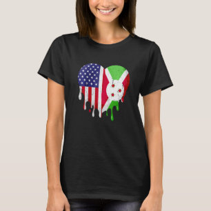 T-shirt Burundi Patriot Américain Cultivé Pays Melting Hea