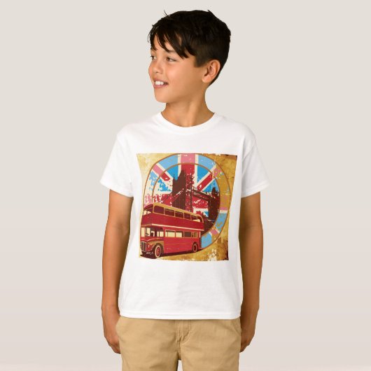 T-shirt Bus Anglais Double Decker (Devant entier)