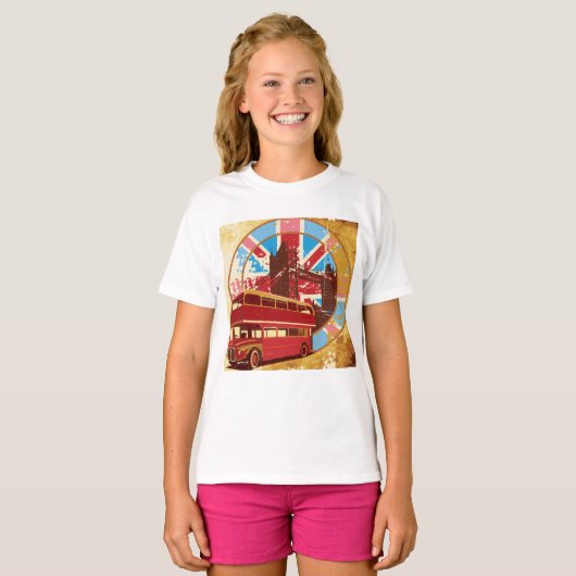T-shirt Bus Anglais Double Decker (Devant entier)