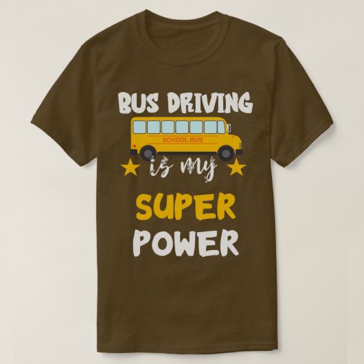 T-shirt Bus conducteur Super Power Love Drive Bus (Design devant)