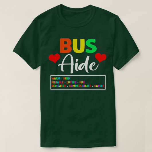 T-shirt Bus Driver Aide Cute School (Design devant)