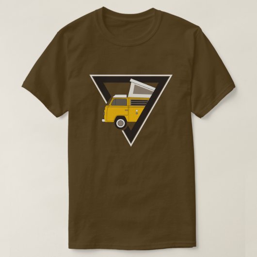 T-shirt bus jaune classique triangle (Design devant)
