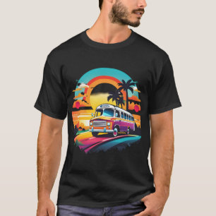 T-shirt Bus Rétro À Sunrise
