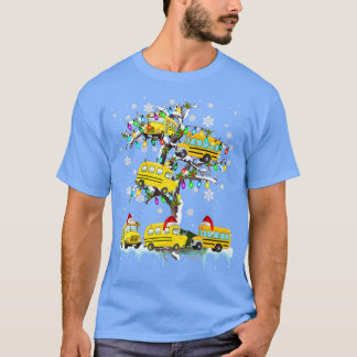 T-shirt Bus scolaire à Noël Arbre Père Noël Bus scolaire à
