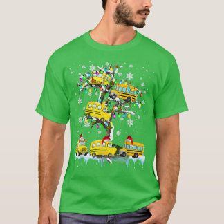 T-shirt Bus scolaire à Noël Arbre Père Noël School