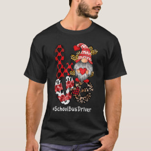 T-shirt Bus scolaire Chauffeur de bus Gnome coeur Saint Va