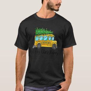 T-shirt Bus scolaire jaune Noël Light Tree Driver Paja