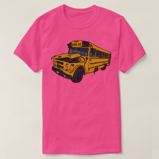 T-shirt Bus scolaire jaune Rusty Vieux bus (Design devant)
