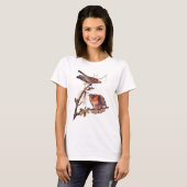 T-shirt Buse à épaulettes roux Audubon Oiseau de proie (Devant entier)