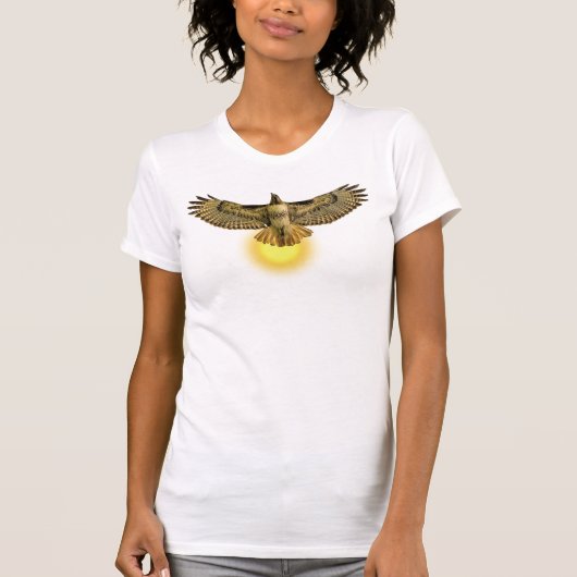 T-shirt Buse à queue rousse volant avec le soleil (Devant)