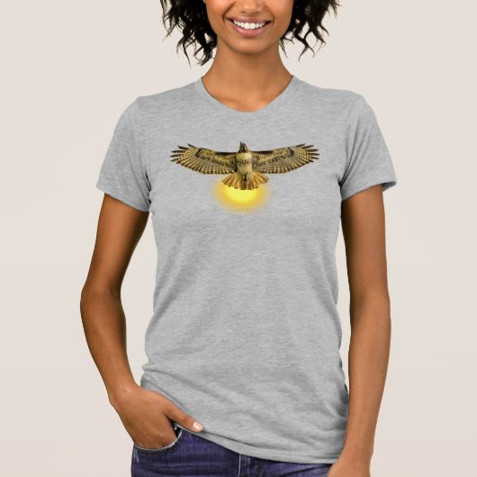 T-shirt Buse à queue rousse volant avec le soleil (Devant)