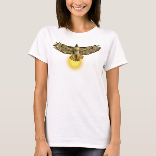 T-shirt Buse à queue rousse volant avec le soleil (Devant)