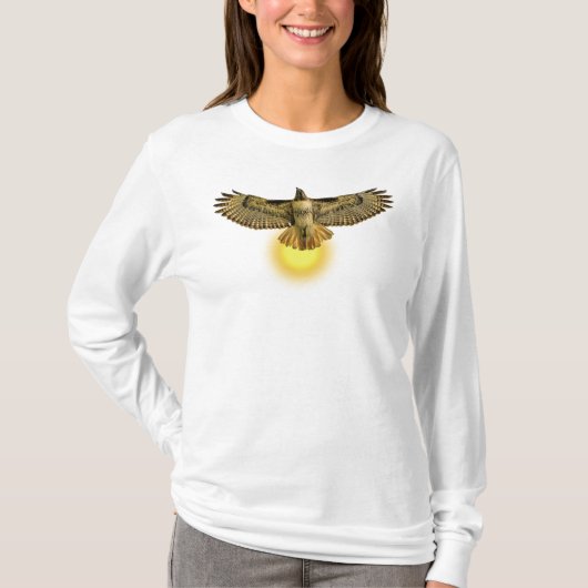 T-shirt Buse à queue rousse volant vers le soleil (Devant)