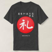 T-shirt Bushido Code Respect Kanji Calligraphie Samurai Gu (Design devant)