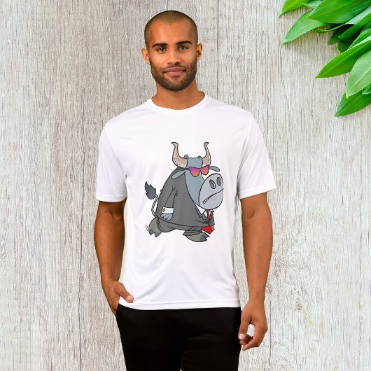 T-shirt Business Bull cool en costume avec lunettes de sol