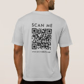 T-shirt Business Scannable QR Code Mens Back Print Silver (Dos)