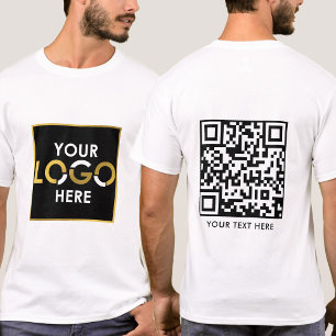 T-shirt Business Your Logo Ici QR Code & Texte Promotionne