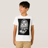 T-shirt Buste en marbre gréco-romain Classique Noir et Bla (Devant entier)