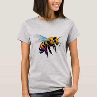 T-shirt Busy Bumble Bee Honey Bee With Iridescent Wings