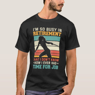 T-shirt Busy in retirement Retired thrower athlete Javelin
