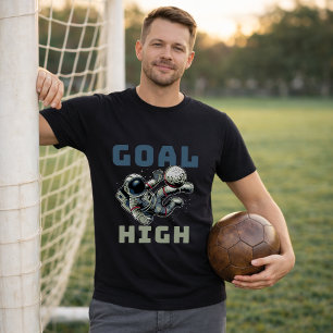 T-shirt But de pied de vélo de footballeur astronaute Obje